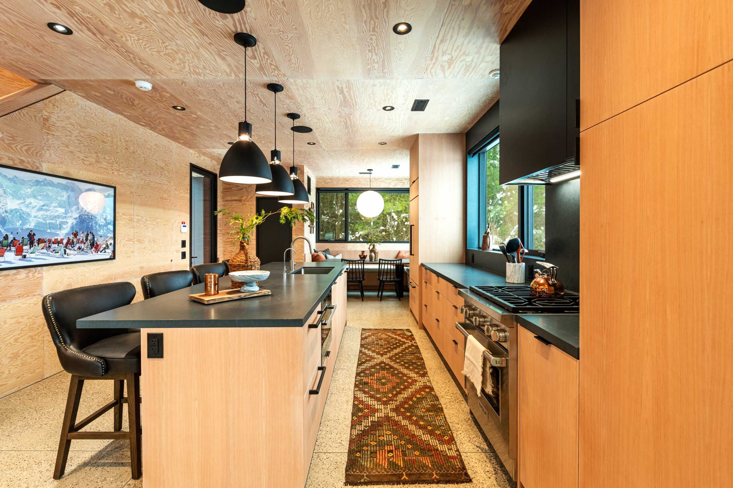 Custom Scandi-style Kitchen details of a Cabin built by Blake Farrow Project Management Inc.