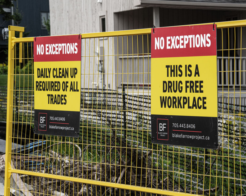 Blake Farrow Project Management - workplace safety signage