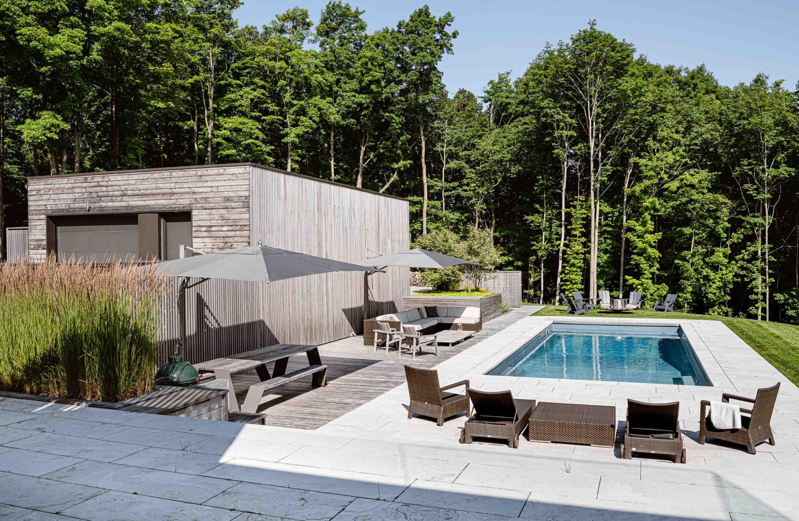 Contemporary studio and pool build by Blake Farrow Project, architect AKB, landscape design by Joel Loblaw