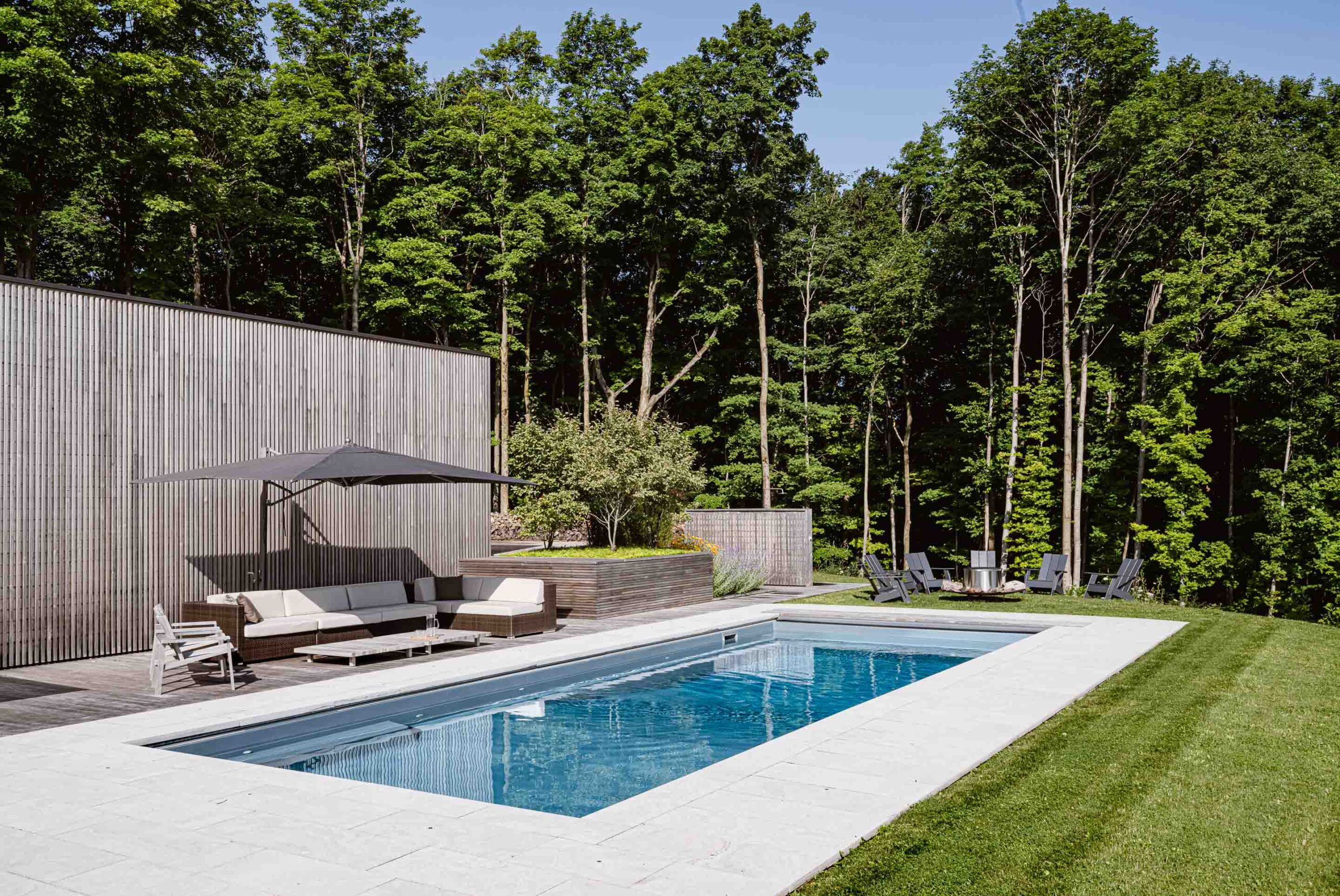 Contemporary studio and pool build by Blake Farrow Project, architect AKB, landscape design by Joel Loblaw