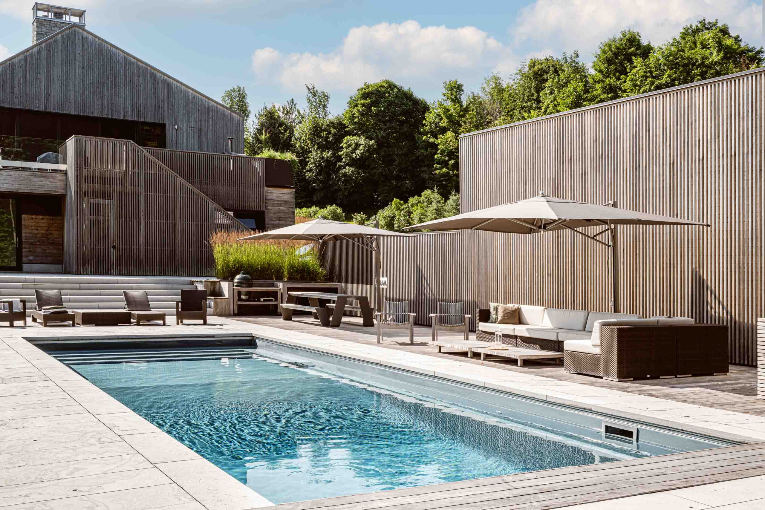 Contemporary studio and pool build by Blake Farrow Project, architect AKB, landscape design by Joel Loblaw