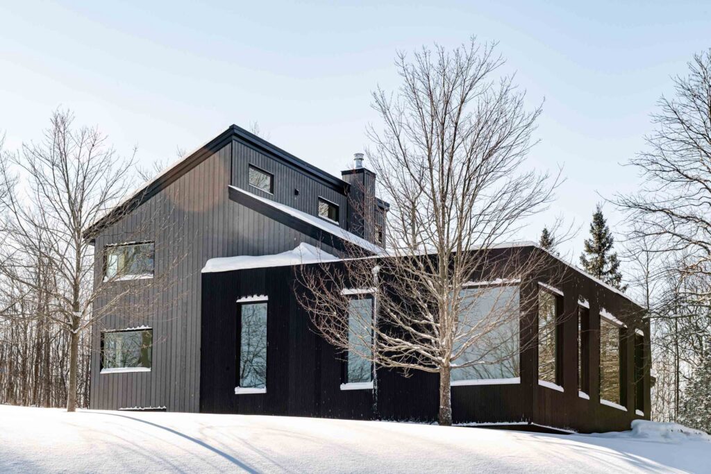 Architectural detail of a contemporary chalet renovation and addition project in Grey County