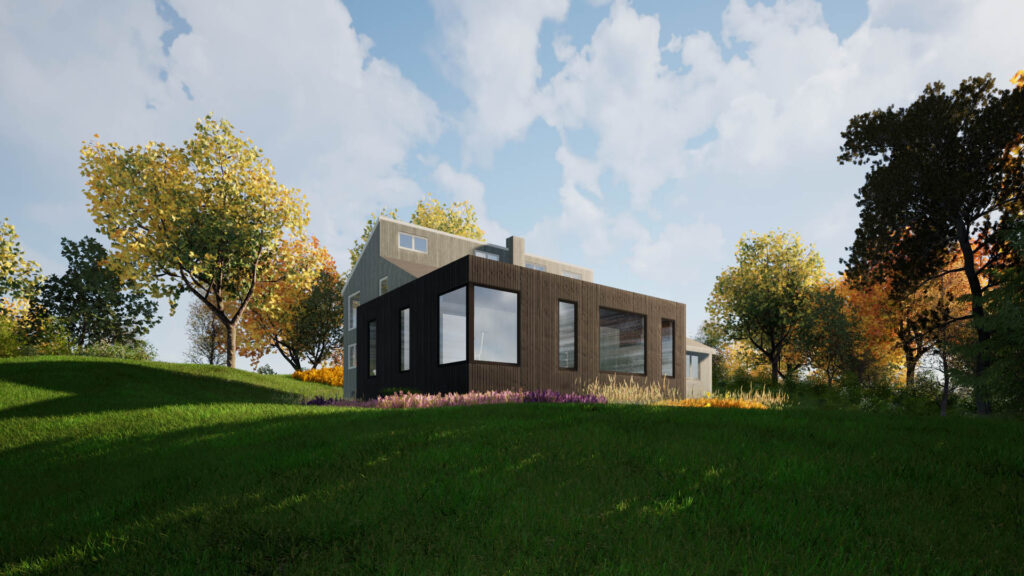 Architectural rendering of a rural renovation project being built by Blake Farrow Project Management, designed by VFA