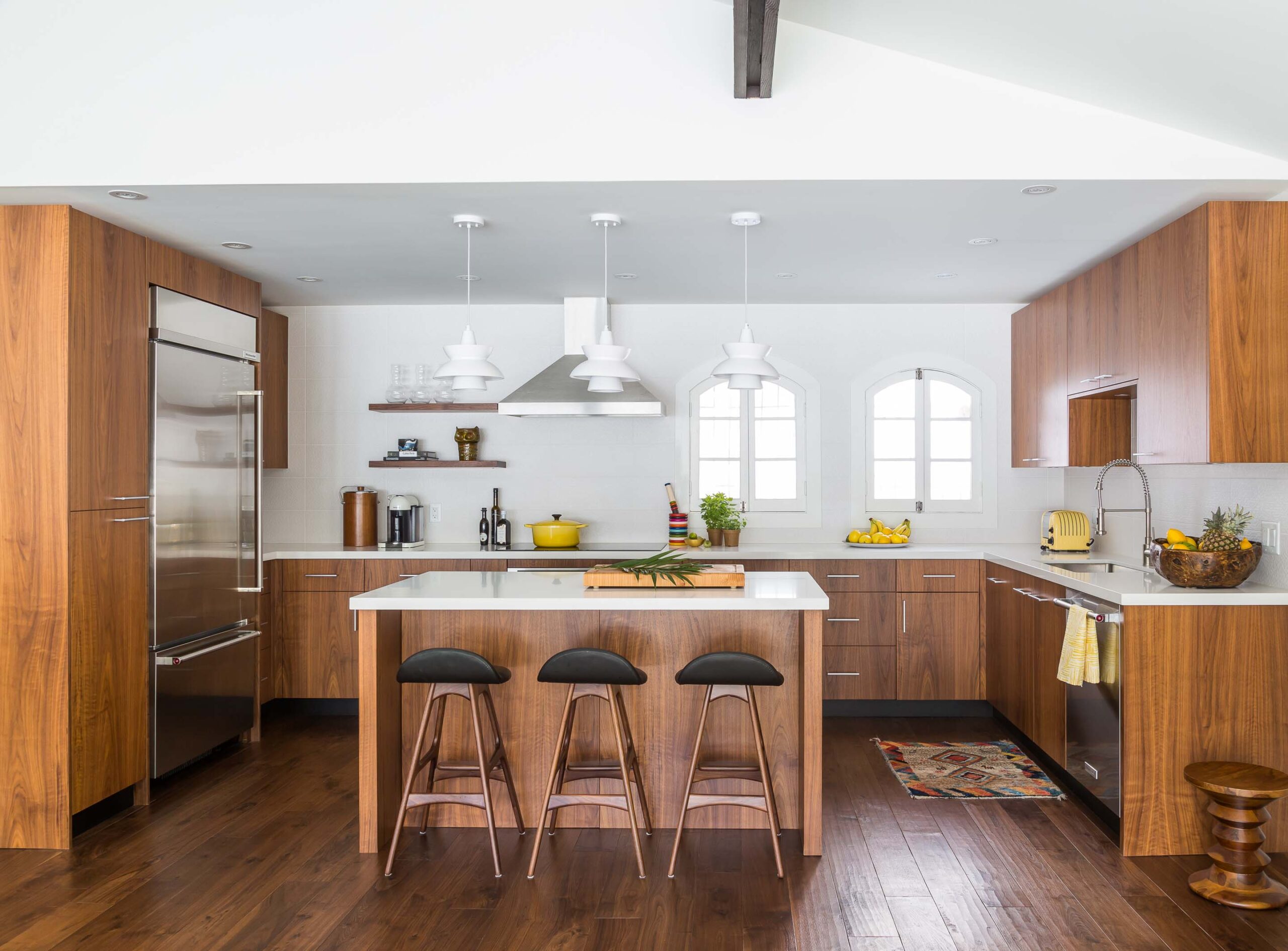 Contemporary kitchen in a swiss-style chalet renovation by Blake Farrow Project