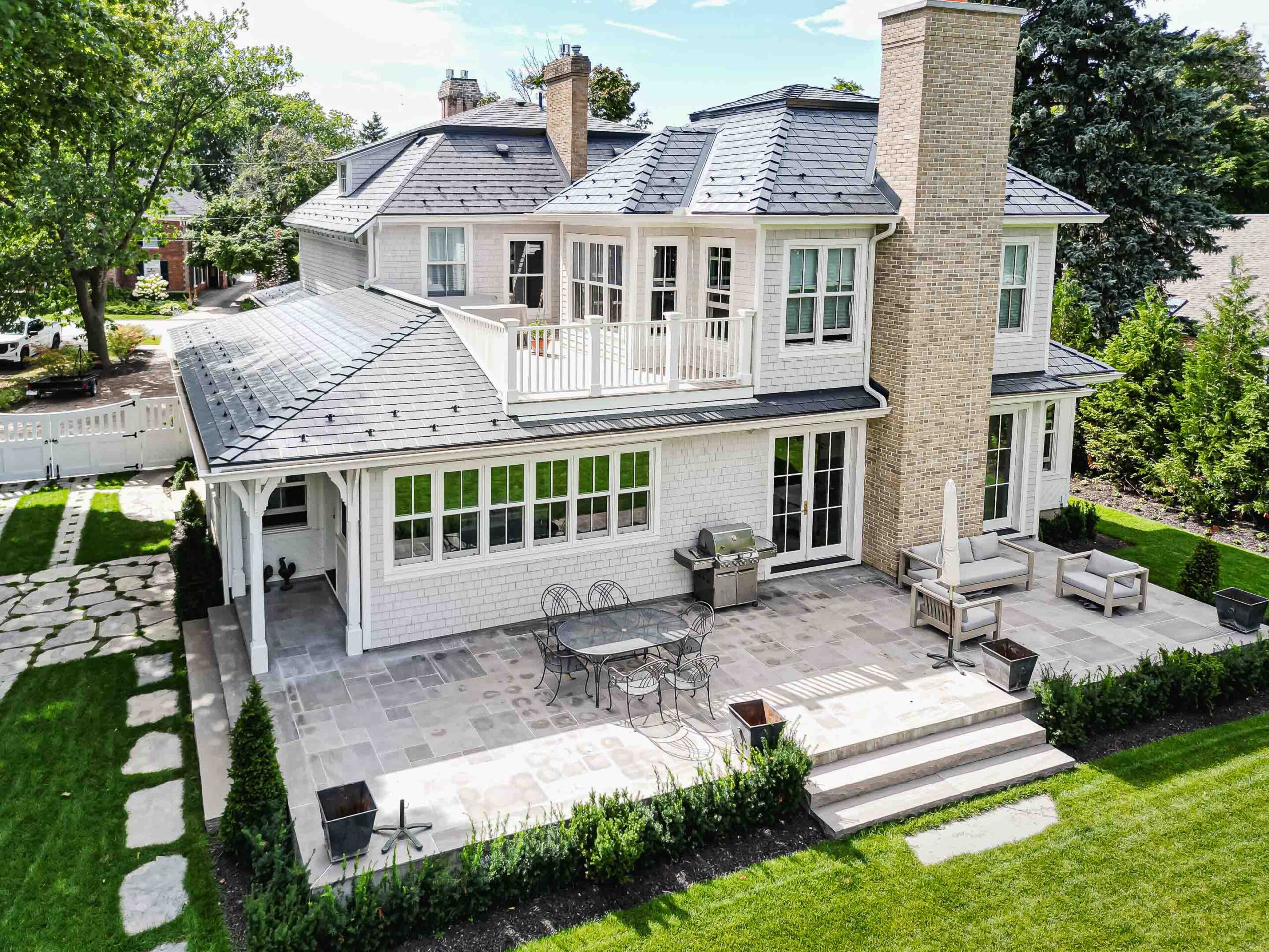 the exterior of the back of a heritage home renovated by Blake Farrow Project