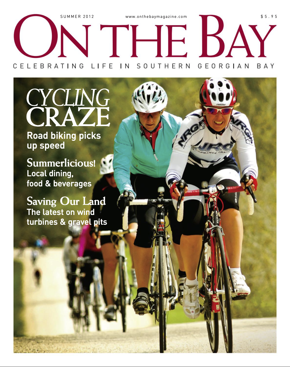 Cover of On The Bay Magazine issue that features a rustic resort home built by a Collingwood custom home builder