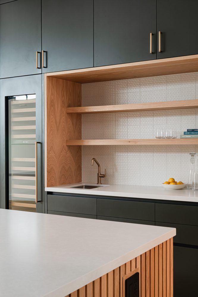 Custom tiled bar detail in a modern beach house kitchen