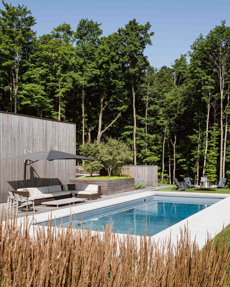 204-PoolParty-4 Contemporary studio and pool build by Blake Farrow Project, architect AKB, landscape design by Joel Loblaw