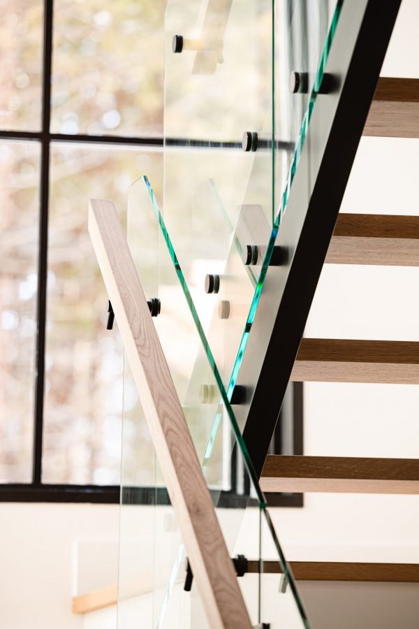 Stair detail in a modern beach house built by a Collingwood custom home builder