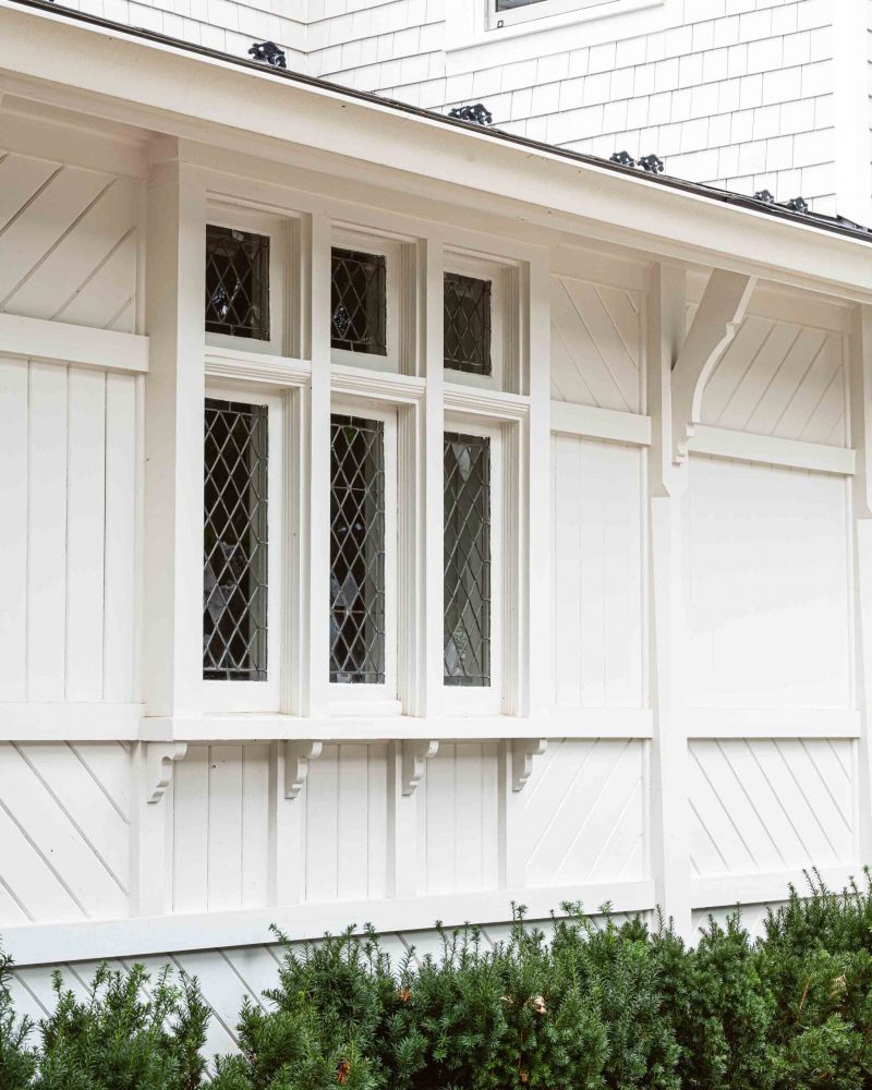 window and siding detail of a restored Collingwood heritage home