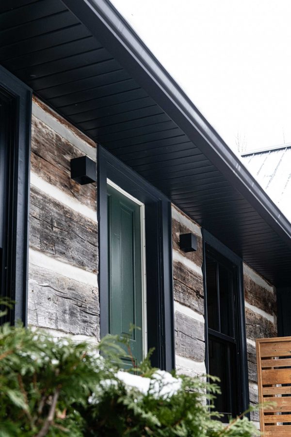 exterior detail of a modernized rustic chalet renovation by Blake Farrow Project