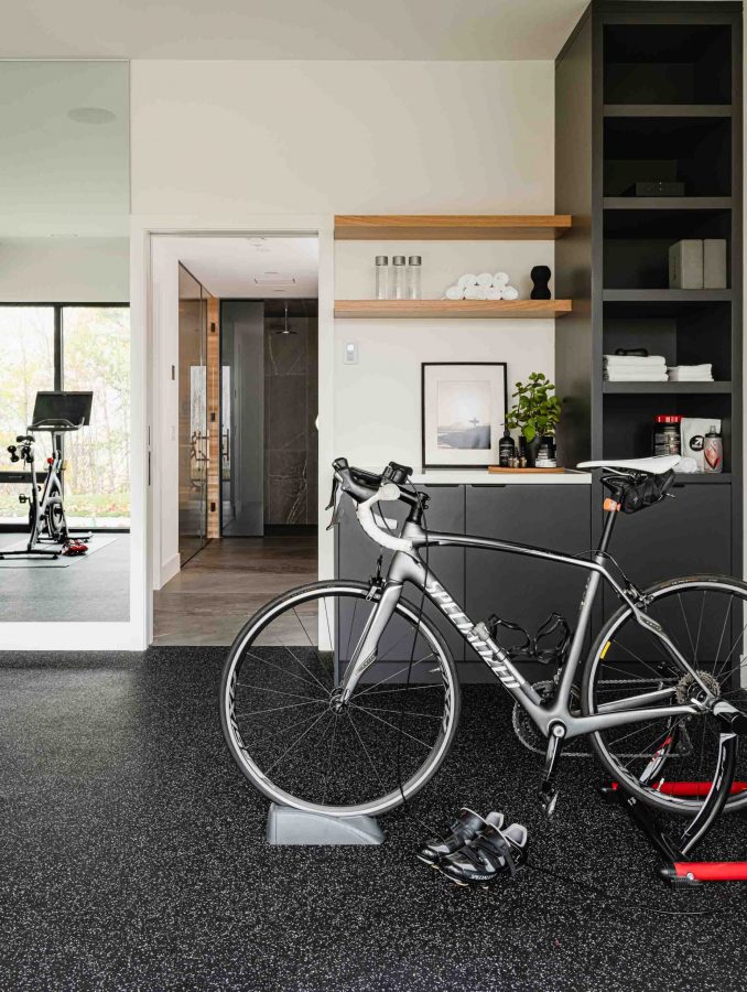 gym in a custom built home in Georgian Bay