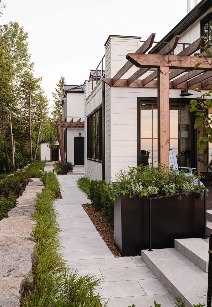 exterior detail of a Blue Mountain custom home builder modern beach house